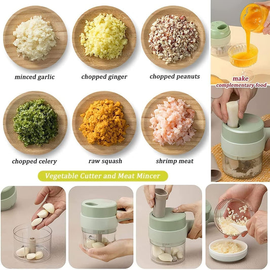 4-in-1 Handheld Electric Vegetable Cutter